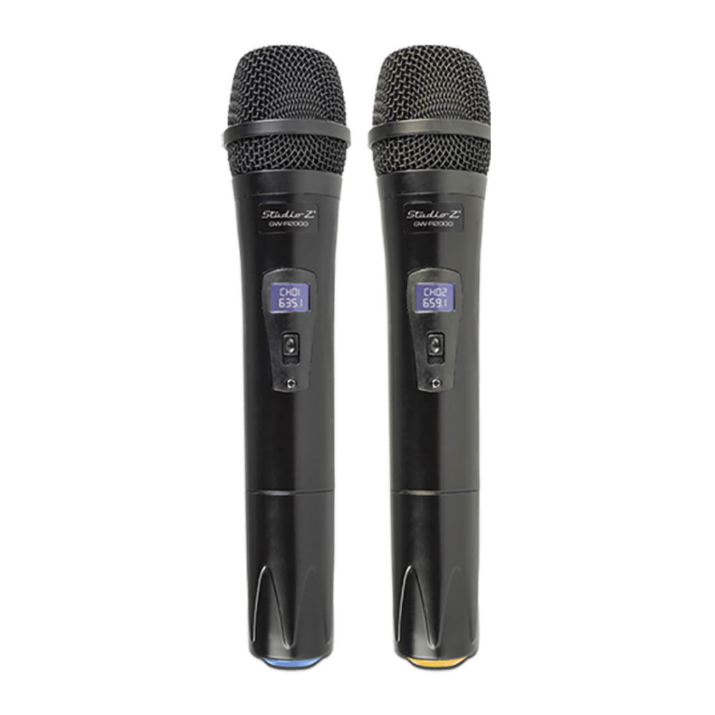 Studio Z Micrófono Inalámbrico Doble Recargable UHF, GW-R2000