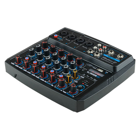 Studio Z Consola Mini Mezcladora de DJ 6 Canales, SZM-B660-RE