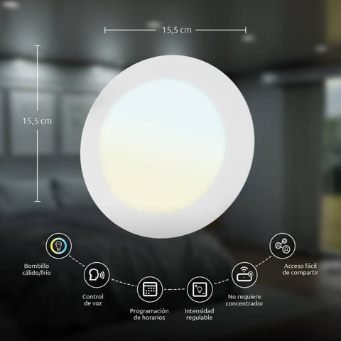 Nexxt Solutions Luz LED Inteligente Wi-Fi Empotrable, NHB-W710