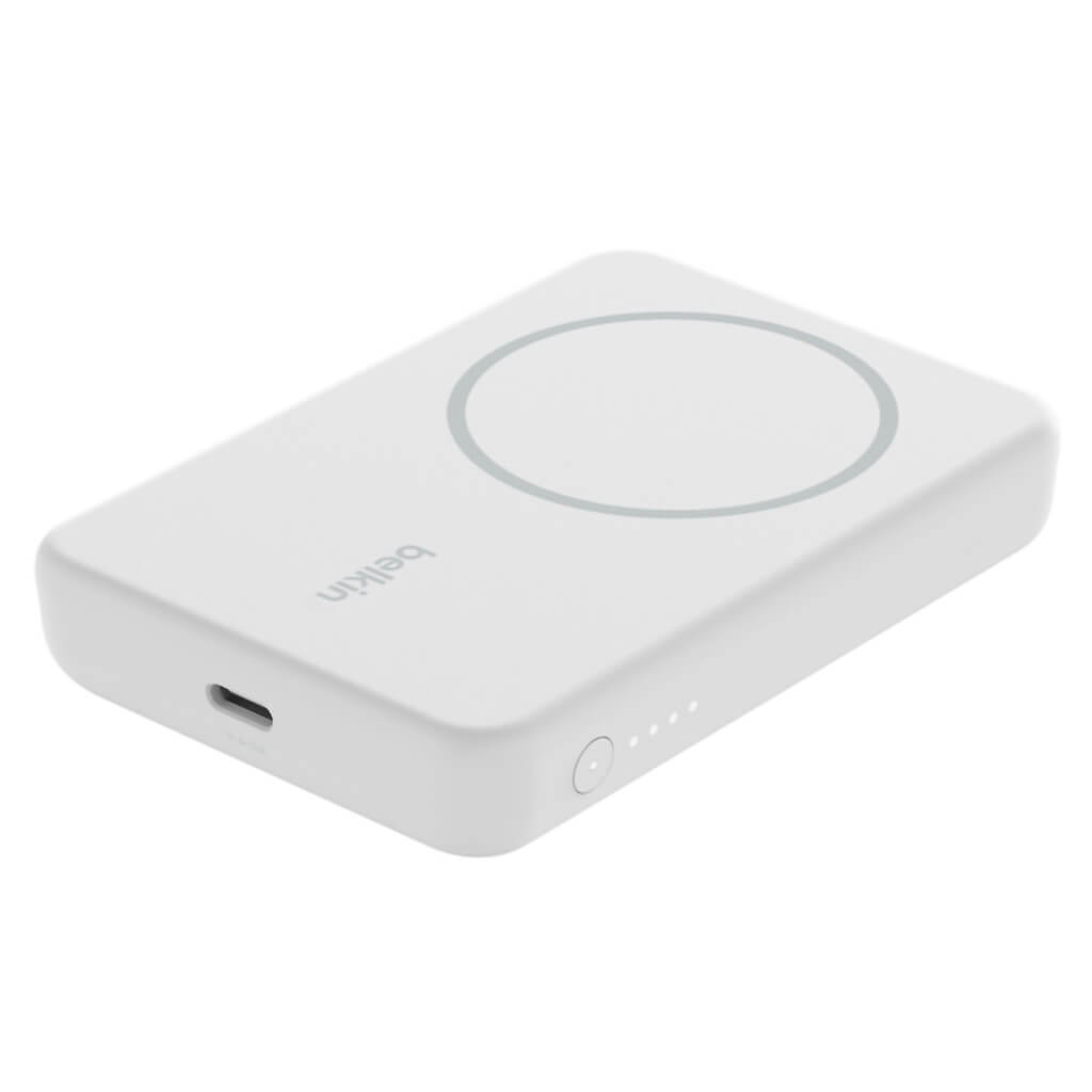 Belkin Batería Externa Inalámbrica Magnética 5K con Soporte, BPD004BTWT