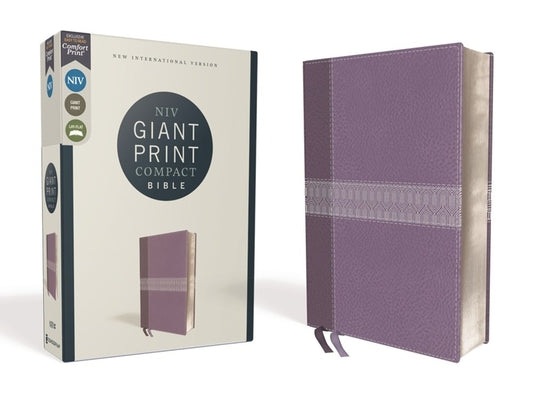 Niv, Giant Print Compact Bible, Leathersoft, Purple, Red Letter Edition, Comfort Print