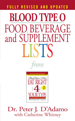 Blood Type O Food, Beverage and Supplement Lists