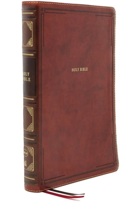 Nkjv, Reference Bible, Super Giant Print, Leathersoft, Brown, Thumb Indexed, Red Letter Edition, Comfort Print: Holy Bible, New King James Version