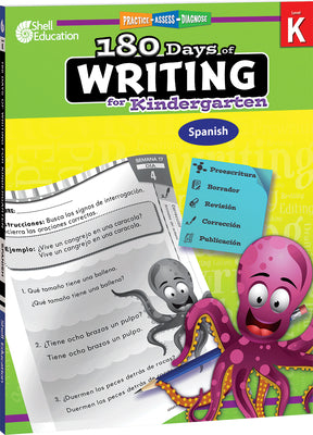 180 Days of Writing for Kindergarten (Spanish): Practice, Assess, Diagnose