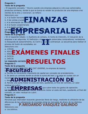 Finanzas Empresariales II-Exámenes Finales Resueltos: Facultad: Administración de Empresas