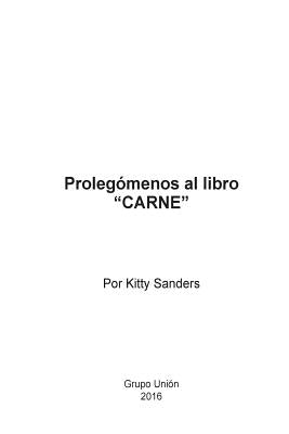 Prolegómenos al libro Carne