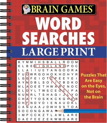 Brain Games - Word Searches - Large Print (Red)