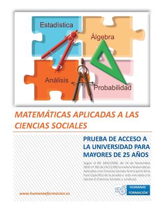 Matematicas Aplicadas a Las Ciencias Sociales: Prueba de Acceso a la Universidad Para Mayores de 25 Anos