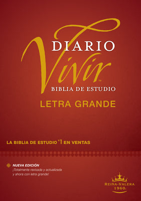 Biblia de Estudio del Diario Vivir Rvr60, Letra Grande (Letra Roja, Tapa Dura)