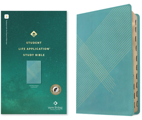 NLT Student Life Application Study Bible (Leatherlike, Teal Blue Striped, Indexed, Red Letter, Filament Enabled)