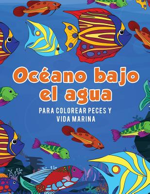 Océano bajo el agua para colorear peces y vida marina