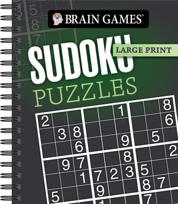 Brain Games - Large Print: Sudoku Puzzles (Dark Gray)