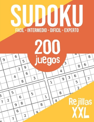 Sudoku: 200 rompecabezas impresos en letra grande - 4 niveles de dificultad - Niños, adultos, ancianos