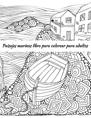 Paisajes marinos libro para colorear para adultos