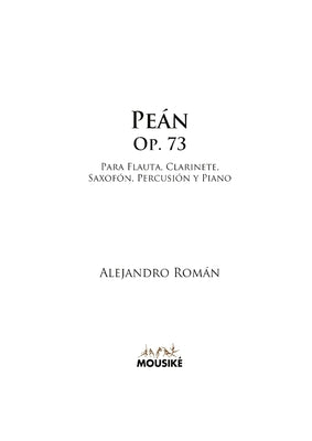 Peán, Op. 73: para flauta, clarinete, saxofón, percusión y piano