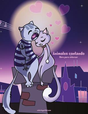 Animales cantando libro para colorear 1