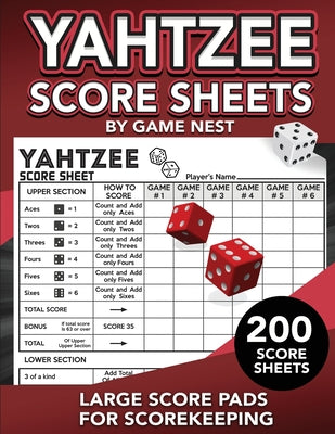 Yahtzee Score Sheets: 200 Large Score Pads for Scorekeeping 8.5