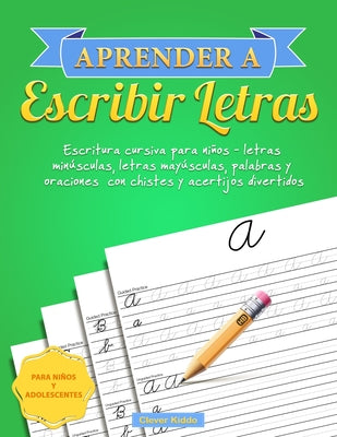 Aprender a escribir letras: Escritura cursiva para niños - letras minúsculas, letras mayúsculas, palabras y oraciones con chistes y acertijos dive