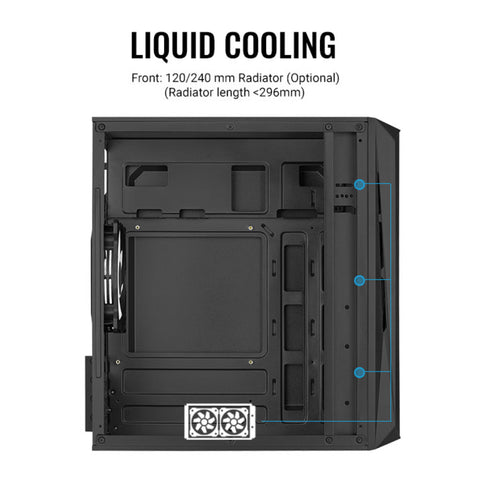 Aerocool Case para PC Gaming V1 MicroATX, CS-107