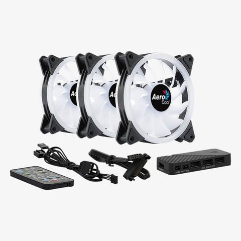 Aerocool Ventilador para PC Duo ARGB Pro + Hub H66f X1 + Control Remoto