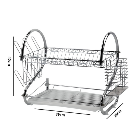 Miomu Estante Escurridor para Trastes Cocina, 2 Niveles