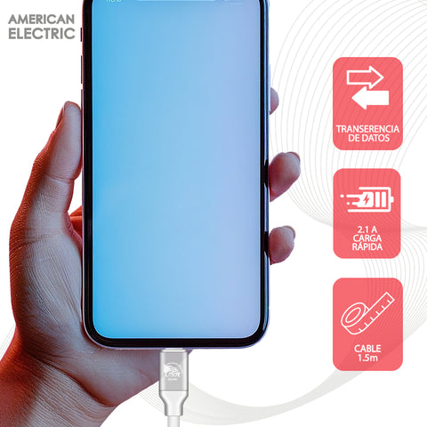 American Electric Cable USB-C A Lighting, 1.2 Metros