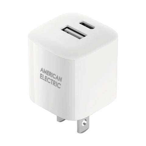 American Electric Cargador de Pared Dual USB + Usb-c 12w