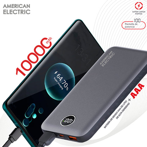 American Electric Power Bank Batería Externa 10,000mAh