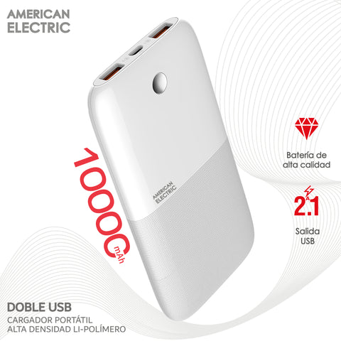 American Electric Power Bank Bateria Externa 10,000mAh