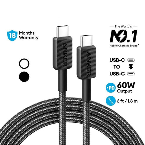 Anker Cable Trenzado Tipo USB-C a USB-C 1.8 Metros, A81F6