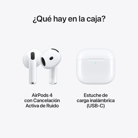 Apple Audífonos Inalámbricos AirPods 4 con Cancelación de Ruido Activa