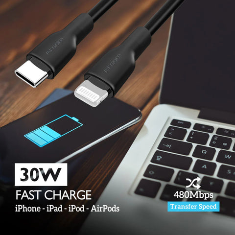 Argom Cable Dura Flex Usb-c a Lightining, 1.8 Metros