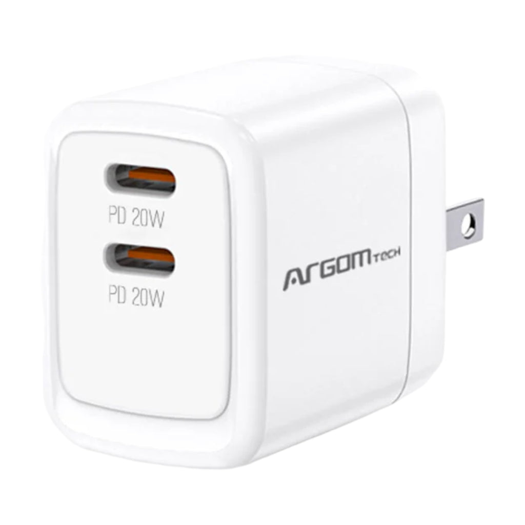 Argom Cargador de Pared Dual Tipo-C 40W, ARG-AC-0132WT