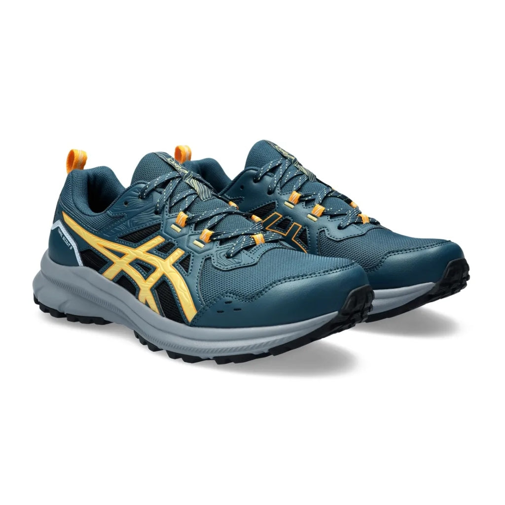 Asics Tenis Trail Scout 3 Run Azul Magnético/Amarillo, para Hombre