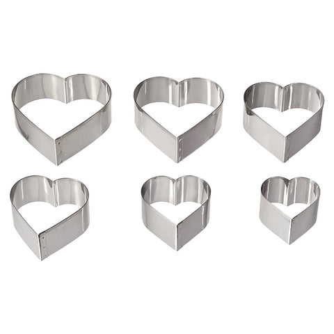 Ateco Set Cortadores de Galletas Corazones 5 Piezas, para Uso Profesional