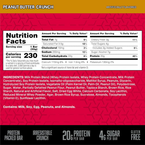 BSN Suplemento Alimenticio Barra de Proteína Protein Crisp, 56g