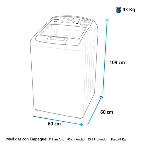 Mabe Lavadora Automática Diamond Gray 16 KG (LMC46100WDAB0)