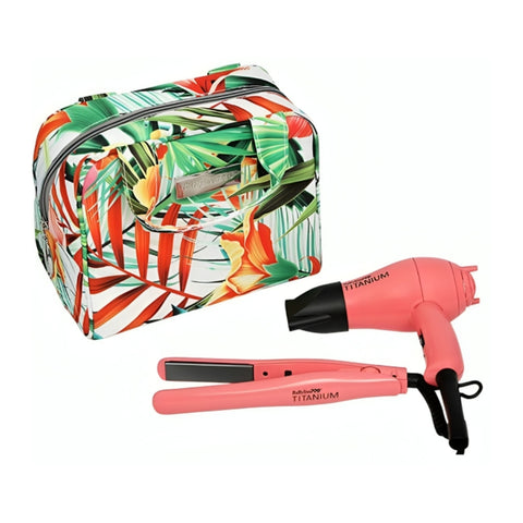 BaByliss Pro Bolso de Viaje Tropical + Mini Plancha Alisadora + Mini Secadora