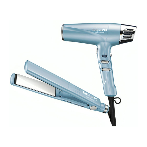 BaByliss Pro Kit de Alisadora + Secadora para Cabello 1 1/4