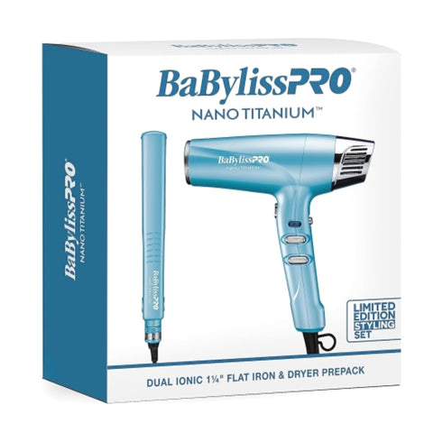 BaByliss Pro Kit de Alisadora + Secadora para Cabello 1 1/4" Dual Ionic