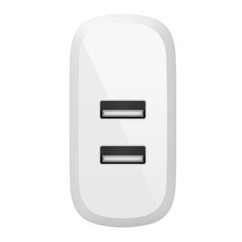 Belkin Adaptador de Pared Dual USB-A 24W BoostCharge, WCB002DQWH