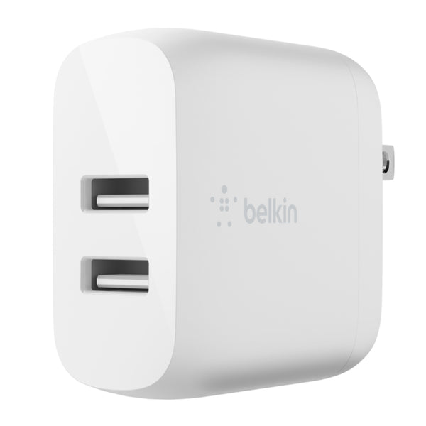 Belkin Adaptador de Pared Dual USB-A 24W BoostCharge, WCB002DQWH