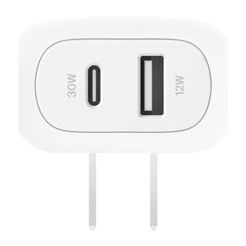 Belkin Cargador de Pared Dual USB 42W BoostCharge, WCB009DQWH