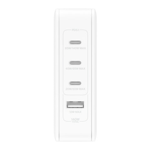 Belkin Cargador de Pared GaN 4 Puertos 140W, WCH014dqWH