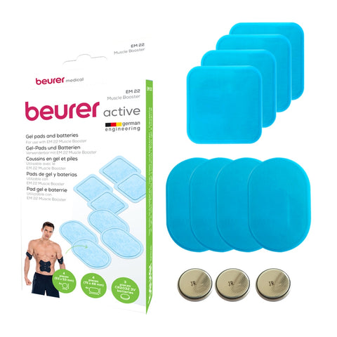 Beurer Set Estimuladores Musculares Pads EMS + Gratis Set Almohadillas de Gel con Pilas