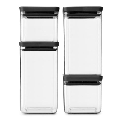 Brabantia Set Recipientes Plásticos para Alimentos, 4 Piezas