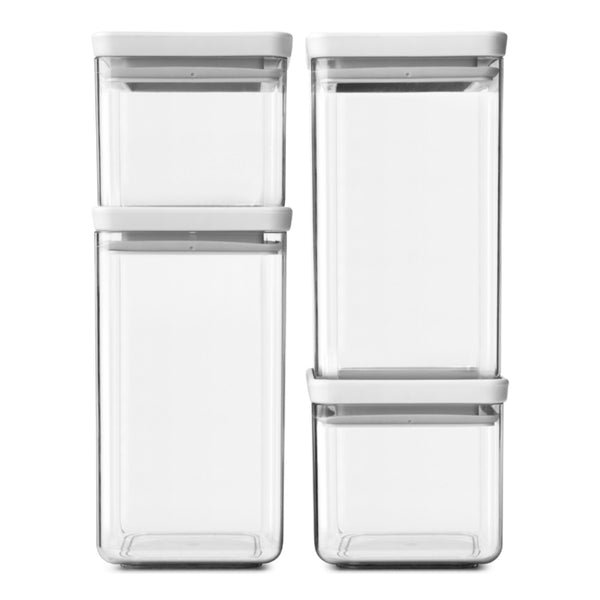 Brabantia Set Recipientes Plásticos para Alimentos, 4 Piezas