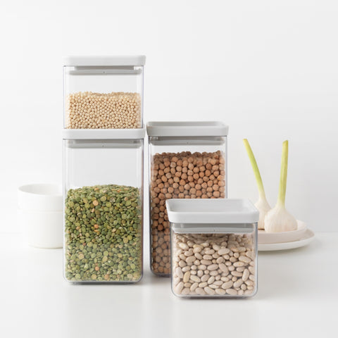 Brabantia Set Recipientes Plásticos para Alimentos, 4 Piezas