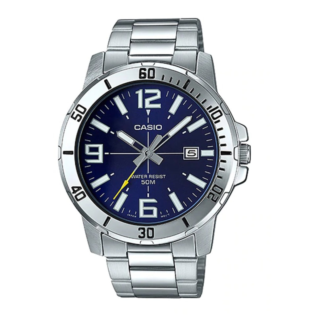 Casio Reloj Análogo para Hombre Acero Inoxidable, MTP-VD01D-2BVUDF