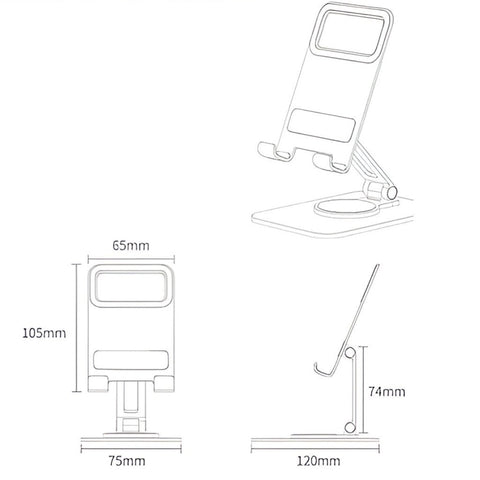 Miomu Soporte de Aluminio Giratorio 360° para Celular